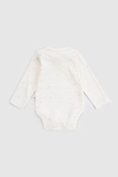 Little Gusto Ecru Color 2-Piece Long Sleeve Organic Cotton Bodysuit Twig Set