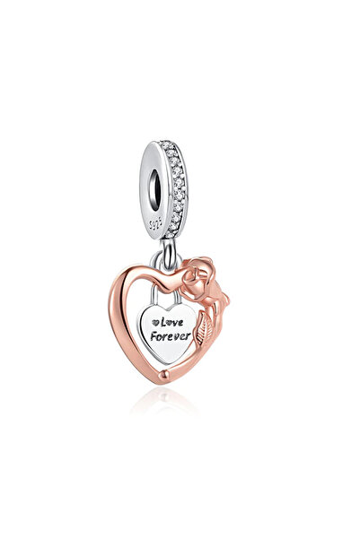 Fubena Love Forever Kalp Sallantılı Gümüş Charm