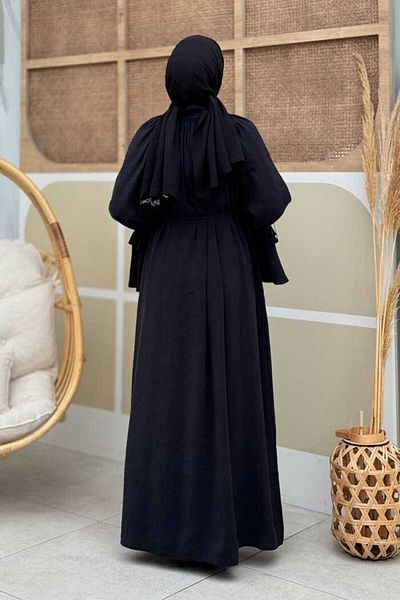 Bym Fashion 3925 Φόρεμα με λεπτομέρεια με βολάν μαύρο