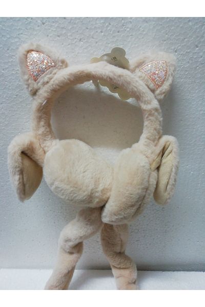İLHANLAR Plush Earmuff Beanie Hat with Lightless Moving Sound and Playful Ears 6~14 Years
