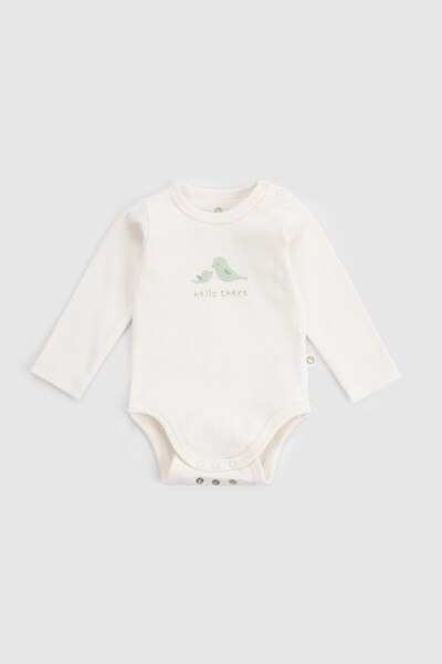 Little Gusto Ecru Color 2-Piece Long Sleeve Organic Cotton Bodysuit Twig Set