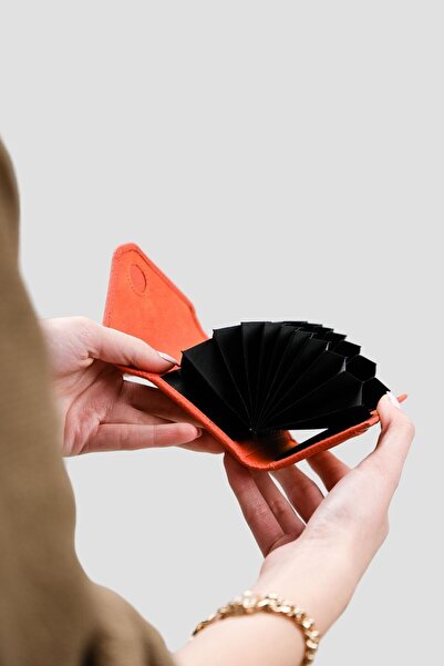 Deriza Mia 2190 - Шкіряний гаманець-гармошка оранжевий Flother