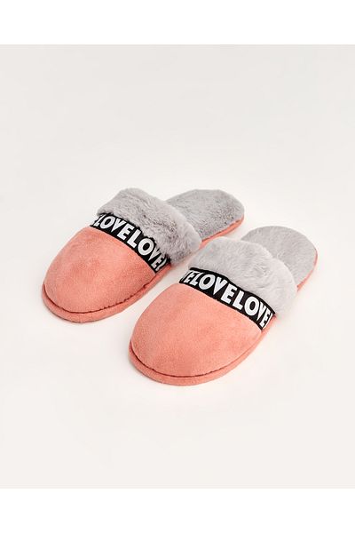 Chirpy Şeri-p - Love Written Pink Women's House Slippers