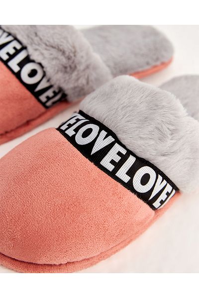 Chirpy Şeri-p - Love Written Pink Women's House Slippers