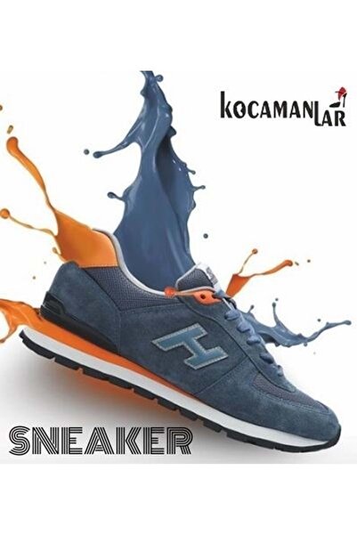 Hammer Jack 102 19250 Peru %100 Hakiki Deri Unisex Spor Ayakkabı MAVİ