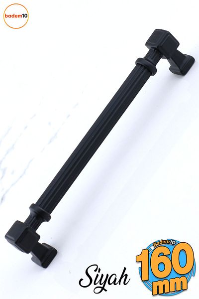 Badem10 Talas 160 Mm Mobilier Metal Negru Dungi Sertar Bucătărie Dulap Dulap Mâner 16 Cm Mâner Mâner