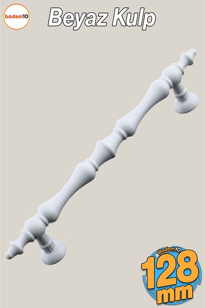 Badem10 Mâner Nilay din metal alb 128 mm -12,8 cm Mobilier Bucătărie Sertar Dulap Mânere dulap Mâner