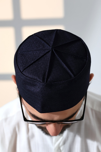 ihvan online Kubbeli Kalıp Namaz Takkesi Lacivert