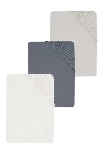 COTENCONCEPT 3 bucăți din bumbac simplu 120 x 200 x 30 cm cearșaf de pat pieptănat elastic