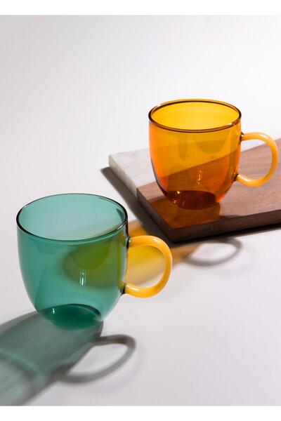 The Mia Borosilicate Glass Mug Green 450 ml Brd0134