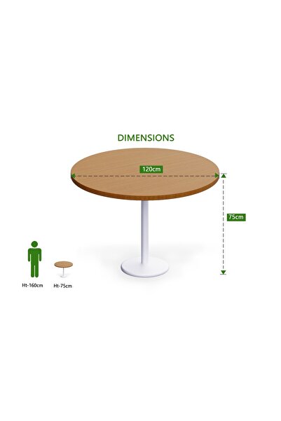 Mahmayi Round Pantry Table, Simple Modern Design Coffee Task for Home Office, (120 cm Dia, Light Walnut)