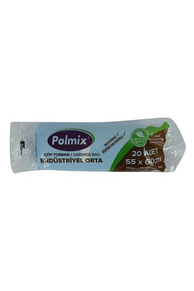Polmix Medium Size Blue Garbage Bag 55x60cm 150gr 25micr 30lt 20pcs