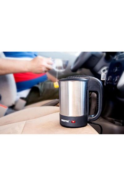 Geepas 12V Stainless steel Car Kettle- Water Heater for Caravans- 500ml