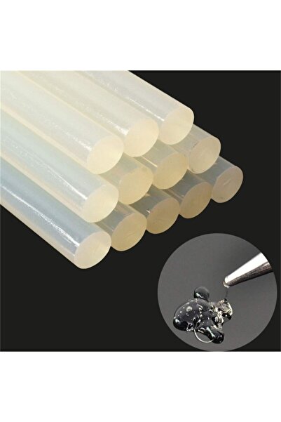 Wellhise Beyaz Çubuk Silikon 11mm Kalın Sıcak Mum Silikon 22cm 1 Kg. 48 Adet