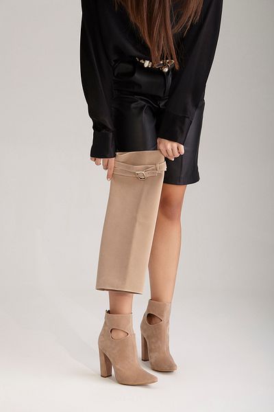 AYAKKABI PRENSİ Love Dressed Skin Suede Suede 10 cm Women's Boots, Heeled Boots