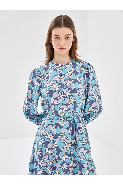 LC Waikiki Rochie de damă cu guler cu flori de sezon nou - S5IE84Z8