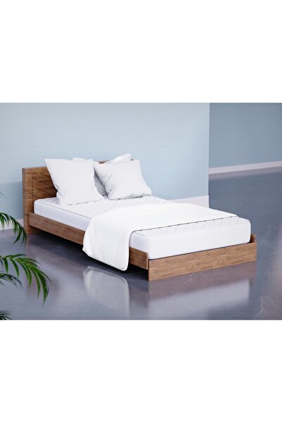 Mahmayi مرتبة زنبركية من بونيل مقاس 100×200 سرير فردي من قماش جاكار لتخفيف الضغط - أبيض