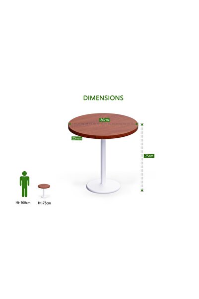Mahmayi Round Pantry Table, Modern Design Coffee Task for Home Office, (80 cm Dia, Apple Cherry)
