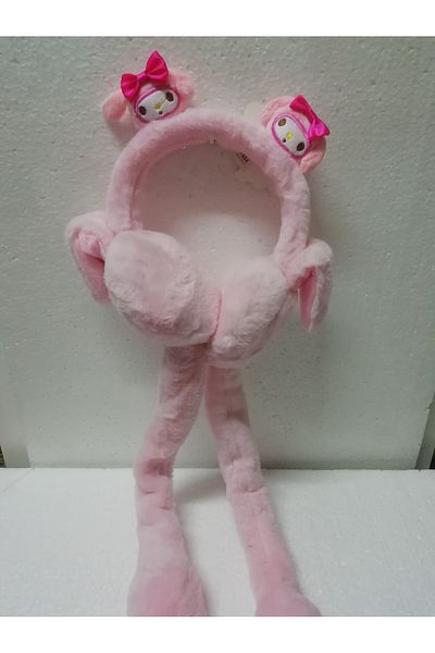 İLHANLAR Plush Earmuff Beanie Hat with Lightless Moving Sound and Playful Ears 6~14 Years