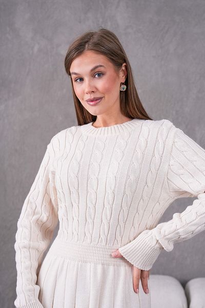 FLEX FASHION Trend Popular Knitwear Mini Dress with Hair Braid