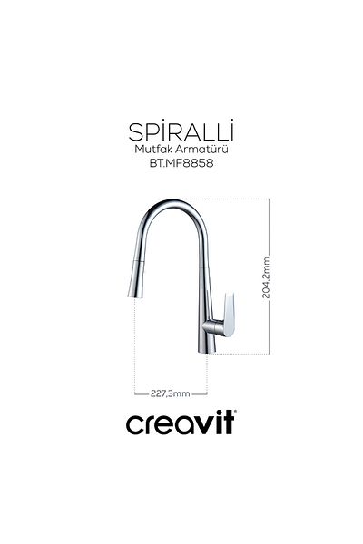 Creavit Mf8858 Model Spiral Chrome Kitchen Faucet