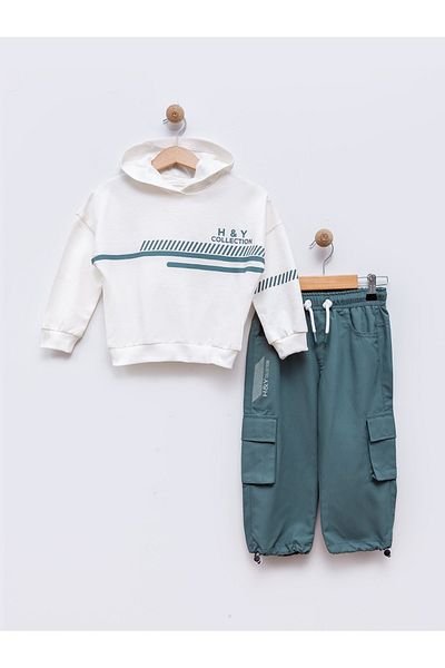 tipycix kids wear Two Strings Sweatshirt Soft Fabric Cargo Pants 2'Li Boy Set