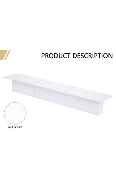 Mahmayi Modern Conference Table for Office, Office Meeting Table, Conference Room Table - White, 600CM