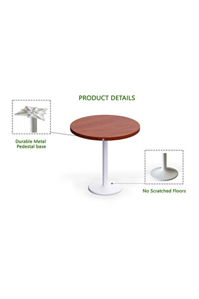 Mahmayi Round Pantry Table, Modern Design Coffee Task for Home Office, (80 cm Dia, Apple Cherry)
