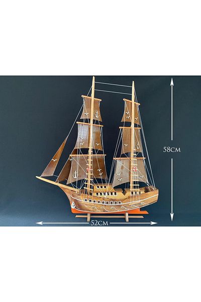 AYHAN KOTRA Wooden Sailboat, Wooden Yacht Model Ship Model Box Handmade Home, Office Gift and Accessory, Boat