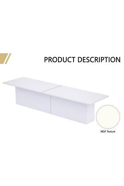 Mahmayi Ultra-Modern Conference Table for Office, Meeting Table-White, 480CM