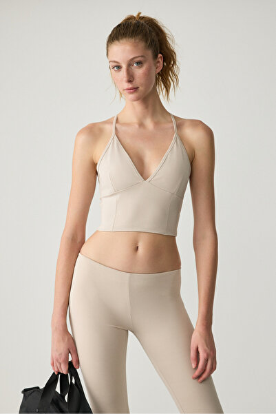 Urban Beat Vıvıanne Kadın Ispanyol Paça Yumuşacık Taş Rengi Tayt