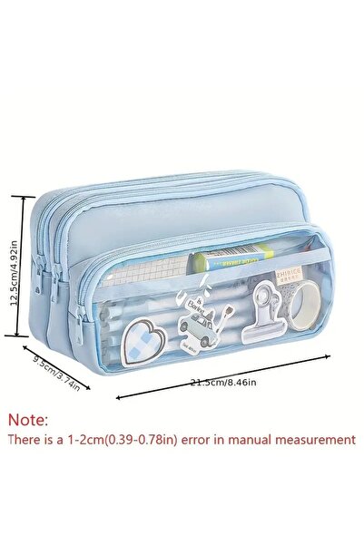 GlassySKY Large Capacity Pencil Case Pen Holder School Supplies Cosmetic Organizer
