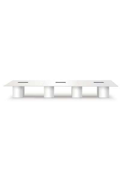 Mahmayi Projekt 7 Rec 600 20 Seater Square Modular Conference Table White
