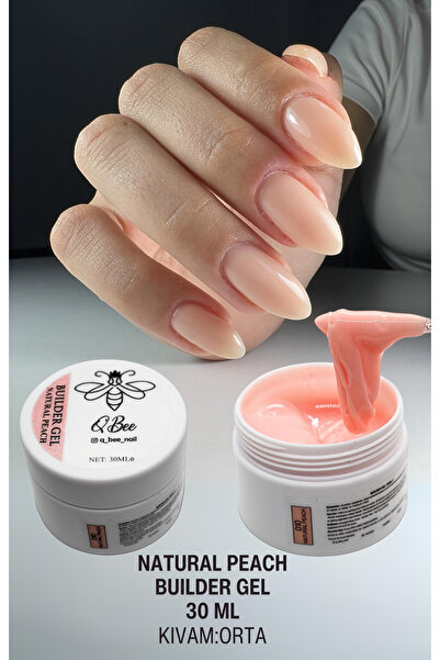 QBEE PROFESSIONAL 30ml Protez Tırnak Jeli Builder Gel Natural Peach