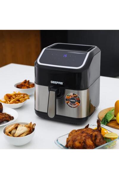 Geepas مقلاة هوائية رقمية - وعاء سعة 5.0 لتر، مع تقنية Vortex / 10 برامج محددة مسبقًا،