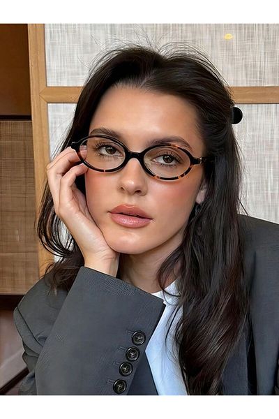 LOOKUP Blue Light Protection Glasses Leopard Pattern Optical Compatible Glass Changeable + Case + Cloth Gift