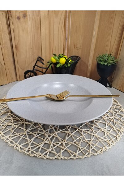 Demet Çeyiz Aksesuar 26 cm Gray Plate Pasta Mat