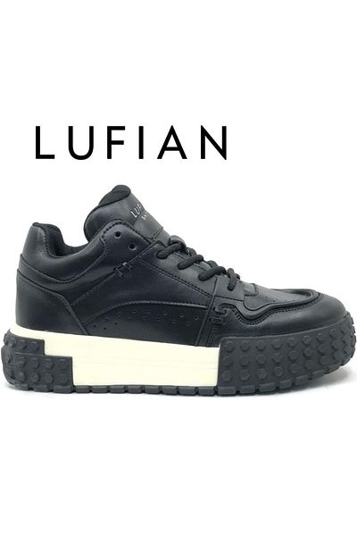 Lufian 112230206 Burton Sneaker Men's Leather Casual Classic Shoes Black