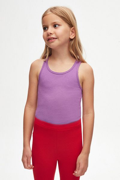 LOVETTI Light Red Below the Knee Leggings for Girls - Basic CApri
