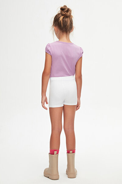 LOVETTI Beyaz Basic Kız Çocuk Dans Şort