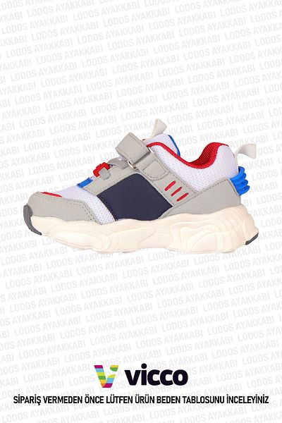Vicco Kong Model Baby Boy and Child Lightweight White/Sax Blue Sneakers