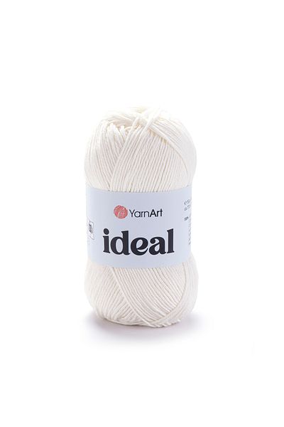 Yarnart Ideal - Πλεκτό νήμα χειρός Off White-222 - 100% βαμβάκι 5 πακέτο