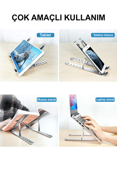 Pernem Laptop Stand Metal Adjustable Notebook Riser Stand All Brands Laptop Holder Office Computer