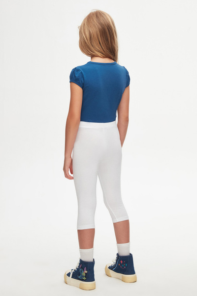 LOVETTI White Girl's Plain Basic Below the Knee Capri