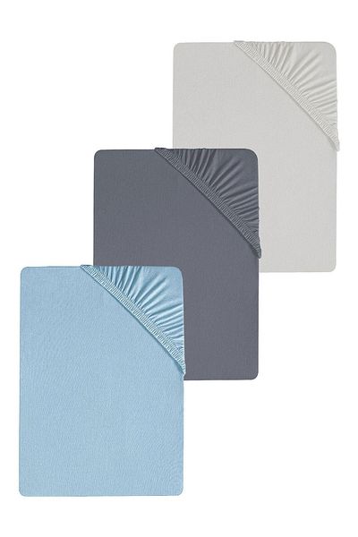 COTENCONCEPT 3 bucăți din bumbac simplu 120 x 200 x 30 cm cearșaf de pat pieptănat elastic