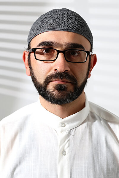 ihvan online Makine Örgüsü Dantel Detaylı Namaz Takkesi Füme