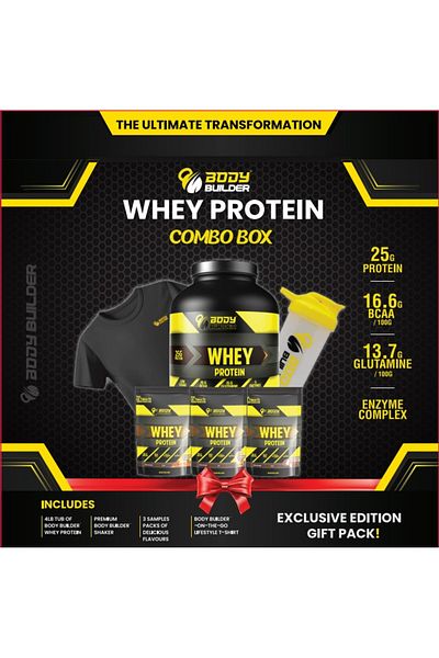 Body Builder Whey Protein, Milk Chocolate, 4 LB Combo Box