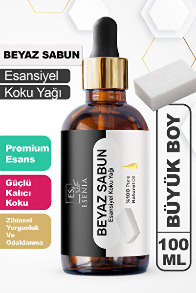 ESENIA Beyaz Sabun Esansiyel Uçucu Yağı Buhurdanlık Difüzör Esansı oda ve ban...