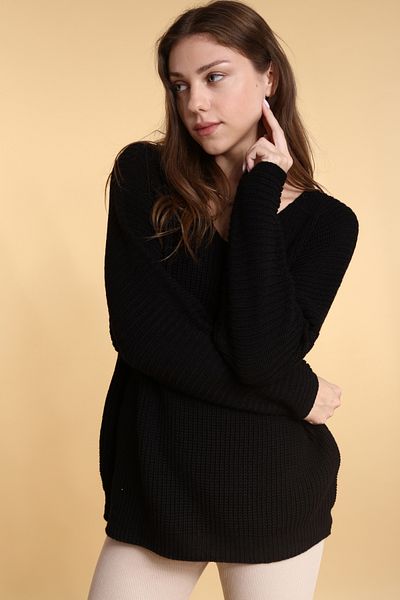 Devinka Women's 2-Pack Price Advantageous Oversize Loose V-Neck Knitwear Sweater