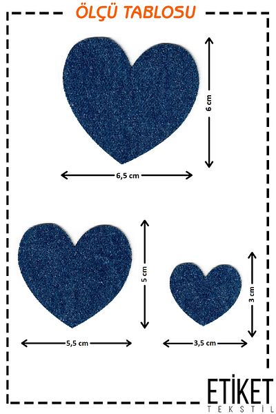 FANTASTIC ARMA Patch pentru blugi din denim albastru închis - cu design de inimă, reparare și decorativă